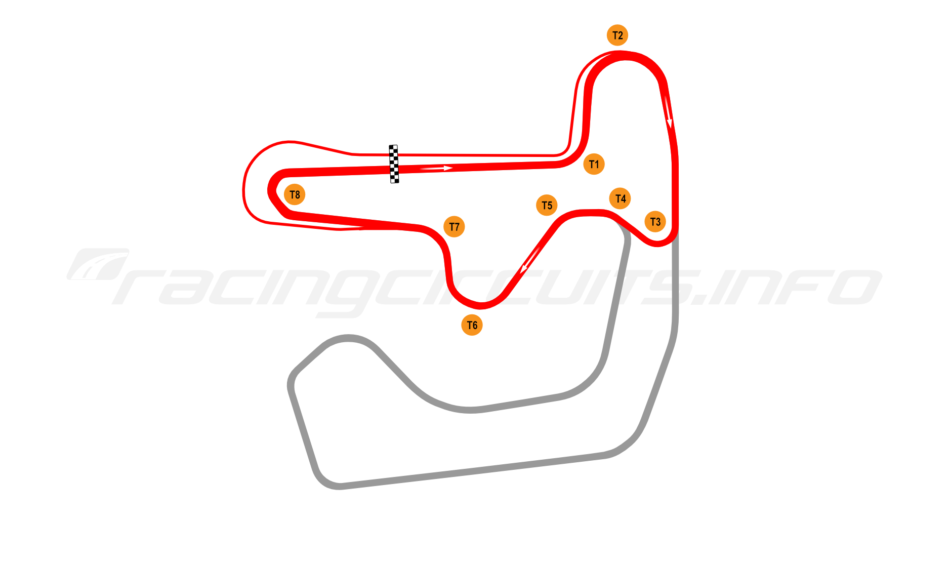 Map of Motorsports Park Hastings, Short Course 2006 to date